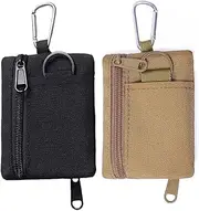 Tactical Keychain Pouch - Military Mini Size Belt Gear EDC Pocket Organizer as Coin Purse ID Card Holder Car Fob Key Waist Case Wallet Earphone Pack