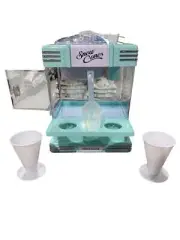 Nostalgia, Tabletop, Snow, Cone, Maker, 2 Reusable Cones, Ice Scoop, Aqua