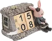 SHINEOFI Elegant Wooden Vintage Calendar Daily Schedule Calendar for Study Room Office