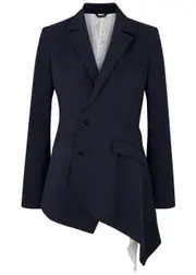 High Inspiration Asymmetric Stretch-twill Blazer - Blue - 42 (UK10 / S) 42 (UK10 / S)