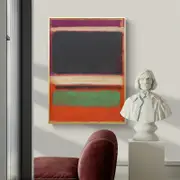 Black Orange Green By Mark Rothko Canvas Wall Art