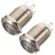 2 Pcs Push Button Door Bell Only Self-resetting Doorbell for Home with Lights