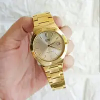 在飛比找蝦皮購物優惠-Casio 指針帶日期金錶 對錶 Gold Watch St