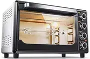 Toaster Oven Mini Oven Multifunctional Household Oven 32L Large Capacity 1600W High Power 120min Timing Household Baking Machine 220V Kitchen Tools Halogen ovens/13318 (Color : Black)