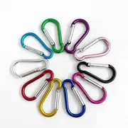 [Generic] 10 Pcs Pear Shape Aluminum Coloured Carabiner Snap Hook Clip Key Chain Ring Clips Clasp Hiking