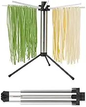 KITCHENDAO Collapsible Pasta Drying Rack, Easy Storage, Quick Set up, Foldable Pasta Dryer Rack, Spaghetti Noodle Tree Stand Hanger, Detachable for Easy Cleaning, Rotary Arms, Hold up to 2.3kg