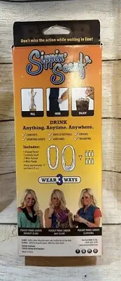 NEW Sippin' Scarf Includes funnel & 6 Mini Flasks Drink Anytime Anywhere TubG