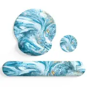 Mouse Pad Wrist Support, Ergonomic Keyboard Wrist Pad & Gel Wrist Rest Set fo...