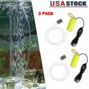 2Pc Portable Mini USB Aquarium Fish Tank Oxygen Air Pump Mute Saving Tool Yellow