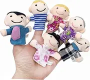 Kisangel 2Sets Family Finger Puppets Educational Cloth Puppets for Early Learning Hand Puppets Featuring Grandpa Grandma Parents and Sister for Home Kindergarten