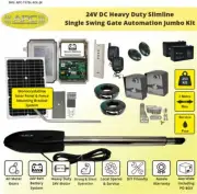 All in One Gate Opener Kit Solar Powered Heavy Duty Gate Motor Remote Controls
