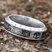 Viking Tree Of Life Rune Gothic Stainless Steel Ring