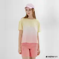 在飛比找momo購物網優惠-【Hang Ten】女裝-漸層設計短袖T恤-黃