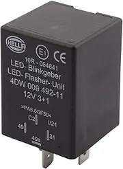 HELLA 4DW 009 492-111 Flasher Unit - 12V - 4-pin connector - Plugged - LED - with holder