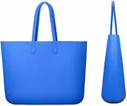 [BAIHOGI] Rubber Beach Bags Waterproof, Outdoor Sandproof Tote Bag, Washable Portable Travel Bags for The Beach Boat Pool Sports,Blue