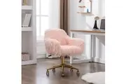 AADEN Amore Fluffy Faux Fur Office Chair- Pink