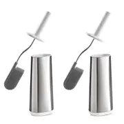 Joseph Joseph Flex Toilet Brush With Slim Holder Steel - Set of 2