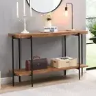 Long Console Hallway Table Rustic - 2 Tier Sofa Table