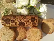 Wooden Rolling Pin Textured Baking Cake Fondant Cookie Embossed roller Clay Gift