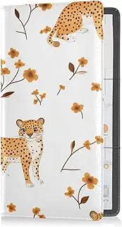 Premium Leather Car Registration & Insurance Card Holder Men Women Vehicle Glove Box for Driver Auto Owners Trailer Motorcycle Boat Cartoon Sweet Leopard
