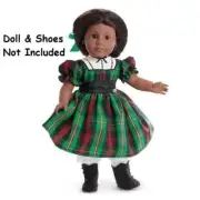 NIB American Girl Addy Tartan Plaid Christmas Dress & Green Ribbon NEW Retired