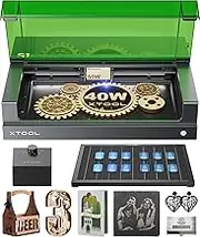 xTool S1 40W Laser Engraver and Cutter Machine with Air Assist & Honeycomb, 23.93" x 15.16" Bed Size, Beginner-Friendly, Laser Engravering Machine for Wood and Metal, Acrylic, etc. (40W, Basic Kit)