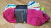 Danskin Women No Show Socks 8 Pair 4-10 Pink White Orange Yellow Blue