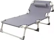 Nap Bed Washable Oxford Cloth Camping Cot with Pillow, Height Adjustable Folding Cot for Outdoor/Office/Beach, Portable Folding Bed for Sleeping Updated Design