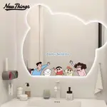蠟筆小新臥室鏡子裝飾貼紙衛生間鏡面可愛貼畫浴室玻璃門防水貼膜