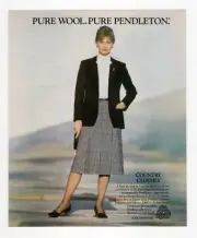 vintage 1980s magazine print ad PENDLETON women's fashion pretty lady