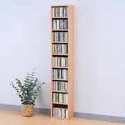 CCDCR2615(NA) R Rack, 9 Tiers, CD Rack, Bookcase, Slim, Large Capacity, Movable Shelf, Comic, DVD, Storage, Width 10.0 x Depth 6.7 x Height 59.1 inches (25.5 x 17 x 150 cm), Storage Shelf