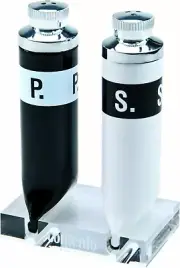 Paint Tube Salt and Pepper Shakers with Acrylic Base Black & White NIB