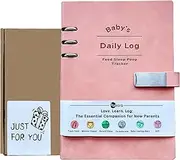Baby Daily Log Book for New Parents - 2025 Essential Feeding Companion for Both Single and Twins Track Feeding, Sleeping, Diaper Changes- Gift For New Parents Nanny Baby Shower- A5 Pink-200