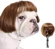 HOWWFALY Dog Costume Cat Apparel Dog Toys Curly Braids Headgear Wigs Styling Cute Funny Pet Hair Accessories Decoration for Halloween, Christmas, Parties(Flax)