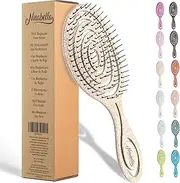 Ninabella Hair Brush without Pulling for Men and Women - Detangling Brush Also for Curls and Long Hair - Professional Detangler Brush - Spiral Spring Hair Brushes - Natural
