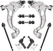 8pcs Suspension Kit for Buick LeSabre Park Avenue Cadillac DeVille Seville Aurora Bonneville 1998-2005, Front Lower Control Arms with Ball Joints Sway Bar Links Inner and Outer Tie Rod Ends