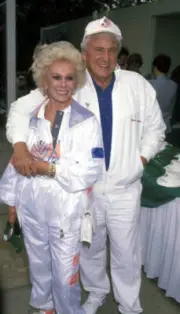 Eva Gabor & Merv Griffin at 3rd Nancy Reagan Tennis Tourname - 1991 Old Photo