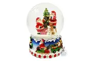 19.5cm Musical Snow Globe With Santa And Train (Let It Snow)
