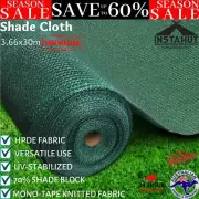 Instahut Shade Cloth Shadecloth Sail 70% UV Mesh Roll Outdoor Garden 3.66x30m AU