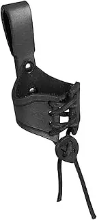 [NeaxgeandX] Horn Shape Cup Mug Case Ox Horn Holster with Buckled Loop Tankard Hanger Black 10.5 x 6.5 cm