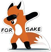 for Fox Sake Pun Funny Joke Animal Cute Rude Car Sticker Decal
