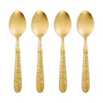 Vietri Martellato Gold Tone Demitasse Spoons, Set of 4