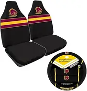 Sperling Brisbane Broncos Official NRL Seat Cover and Steering Wheel Cover Combo