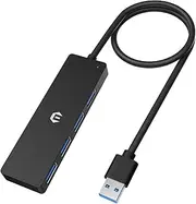 Tymyp USB 3.0 Hub, 4 Port USB Hub, Swift 5Gbps Data Transfer, Enhance Laptop Connectivity for Flash Drive, Hard Drive, Console, Printer, Camera, Keyboard, and Mouse