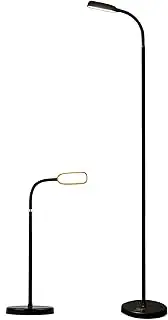 KOZIS Cordless Rechargeable Type-C FlexLamp | 2-in-1 Desk Floor Customizable | 3 Colors Adjustable Gooseneck | Stepless Dimming | Lamp for Piano Craft Bedroom Office Study Reading Camping
