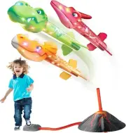 PELOSTA Dino Foam Rocket Launcher for Kids,Dinosaur Toys for 3-12 Year Old Boys&