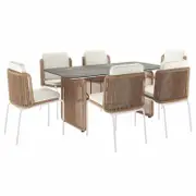 Craigie Premium 6-Seater Outdoor Dining Set with Ceramic Glass Table
