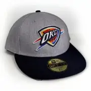 New Era Oklahoma City Thunder NBA Low Crown Profile 59Fifty Gray Hat Mens 7 1/2