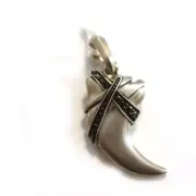 DAVID YURMAN NEW Mens Cairo Wrap Claw Amulet Enhancer Silver & Black Diamond