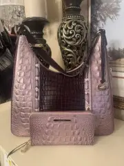NWT BRAHMIN Leather TABITHA Mellow Rose Jessamine Hobo Shoulder & Suri Wallet